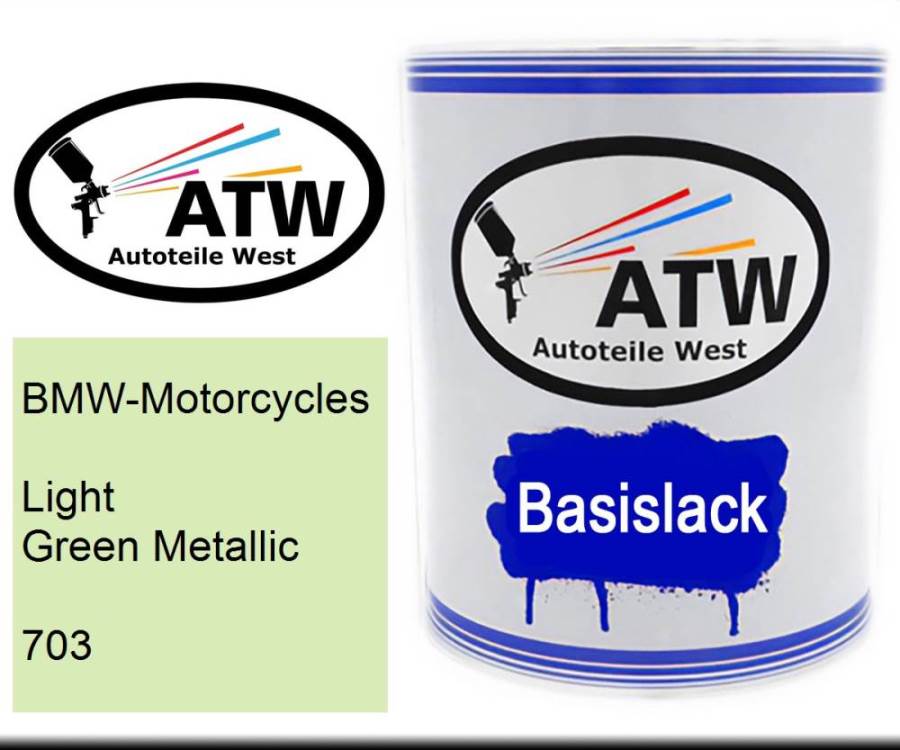 BMW-Motorcycles, Light Green Metallic, 703: 1L Lackdose, von ATW Autoteile West.